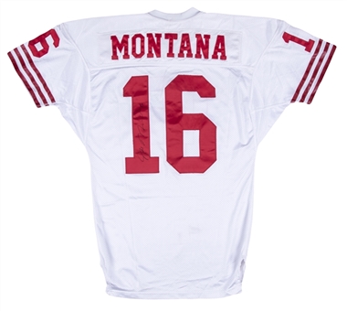 1991 Joe Montana Game Used and Signed San Francisco 49ers Pre-Season Road Jersey Worn on 7/27/91 at Los Angeles Raiders (Montana LOA & Beckett)